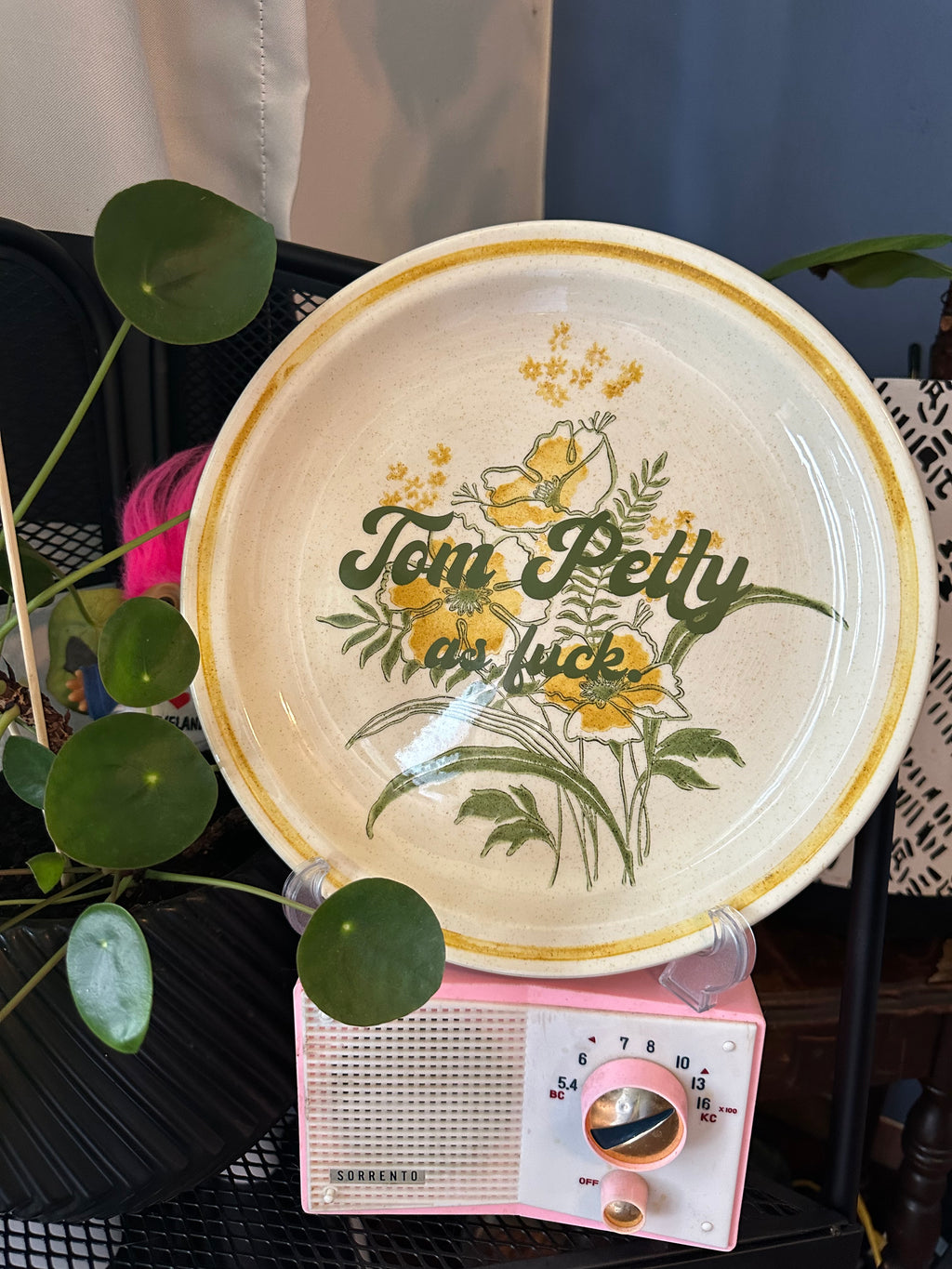 Tom Petty ASF vintage upcycled plate