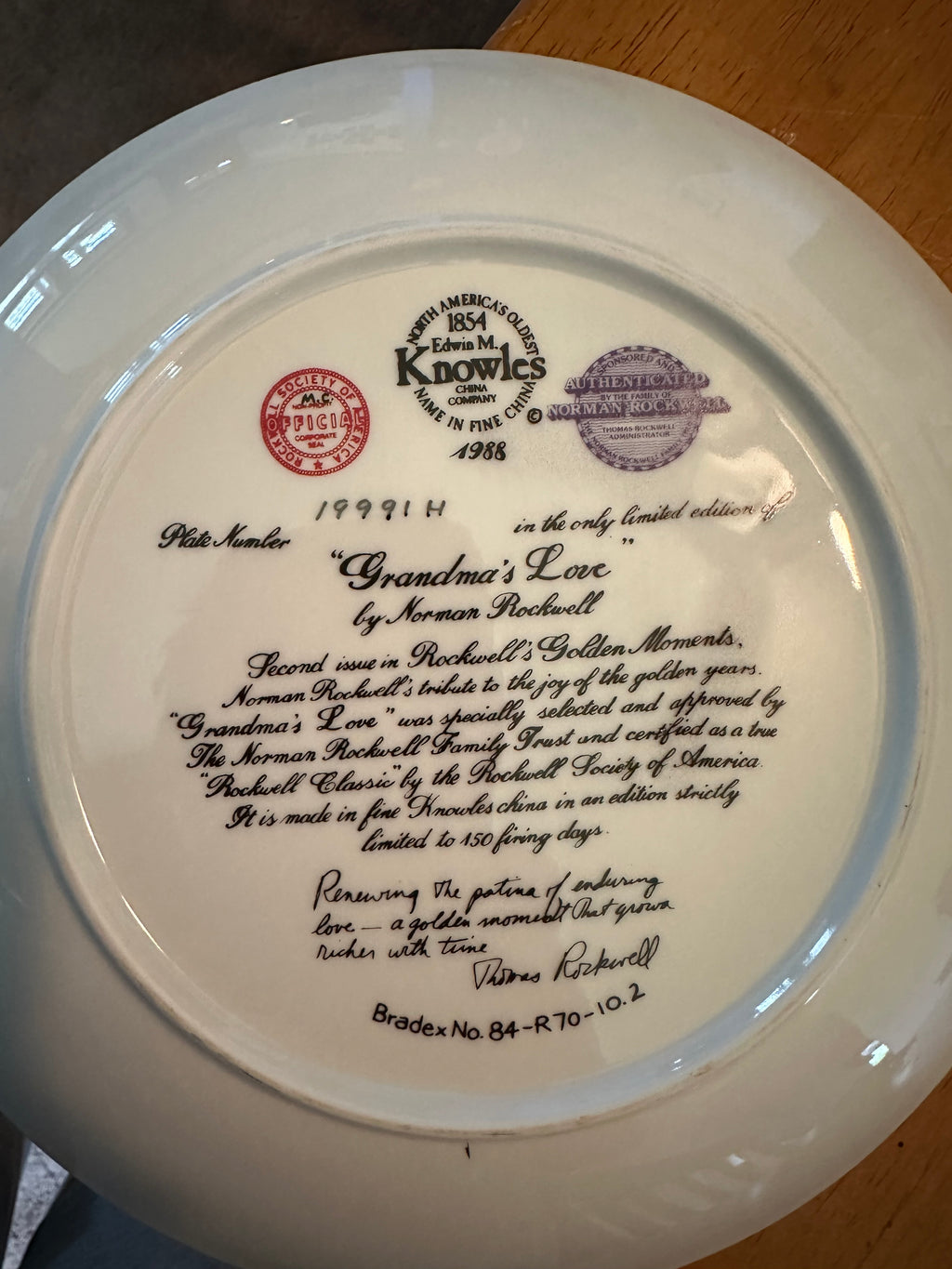 Say perhaps to Botox Norman Rockwell plate