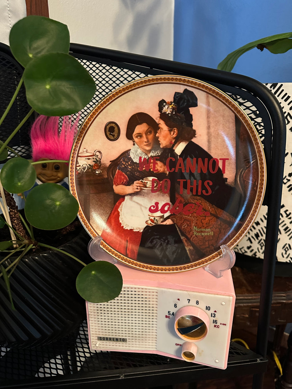 Sassy Vintage Norman Rockwell plate