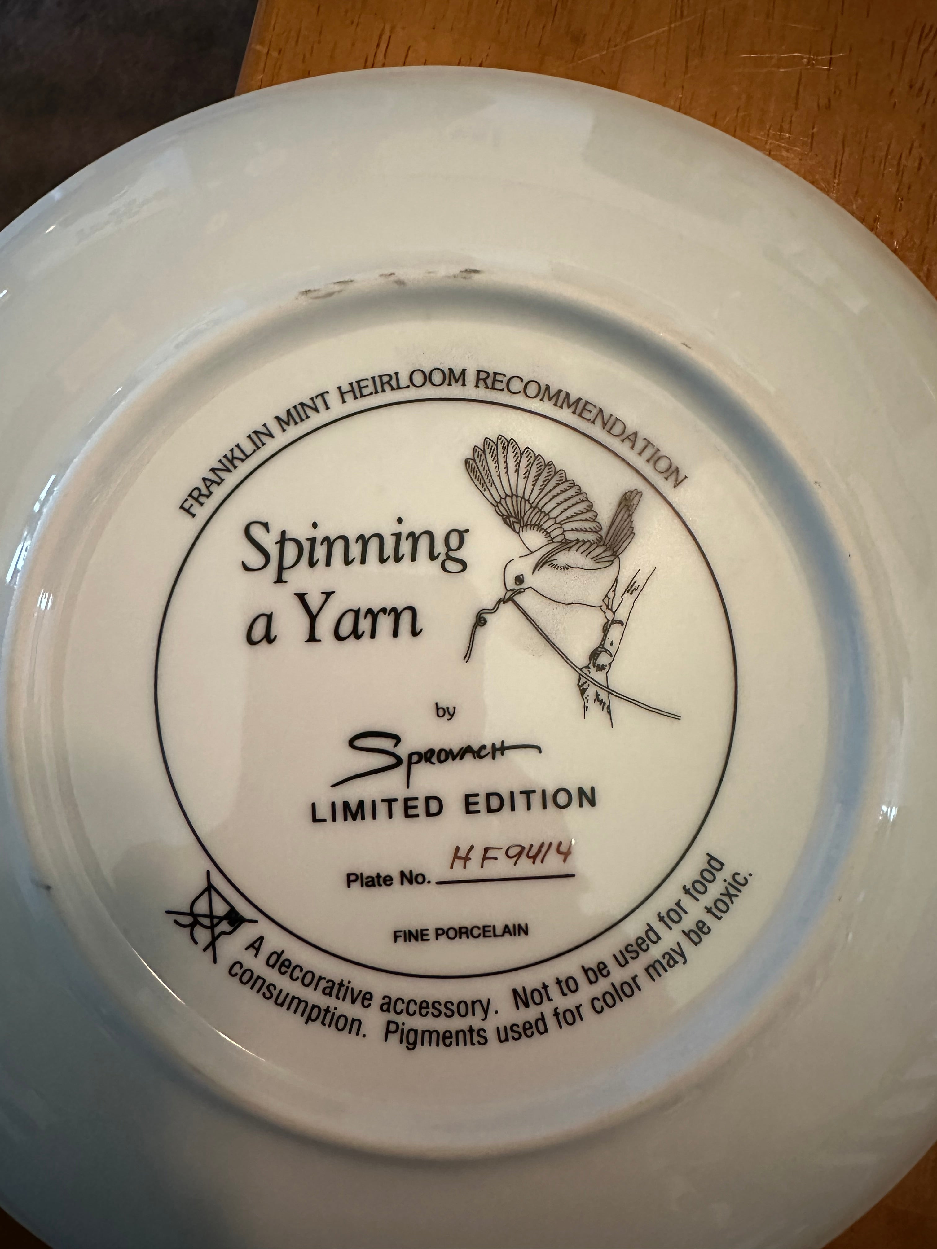 Funny cat & bird decorative plate