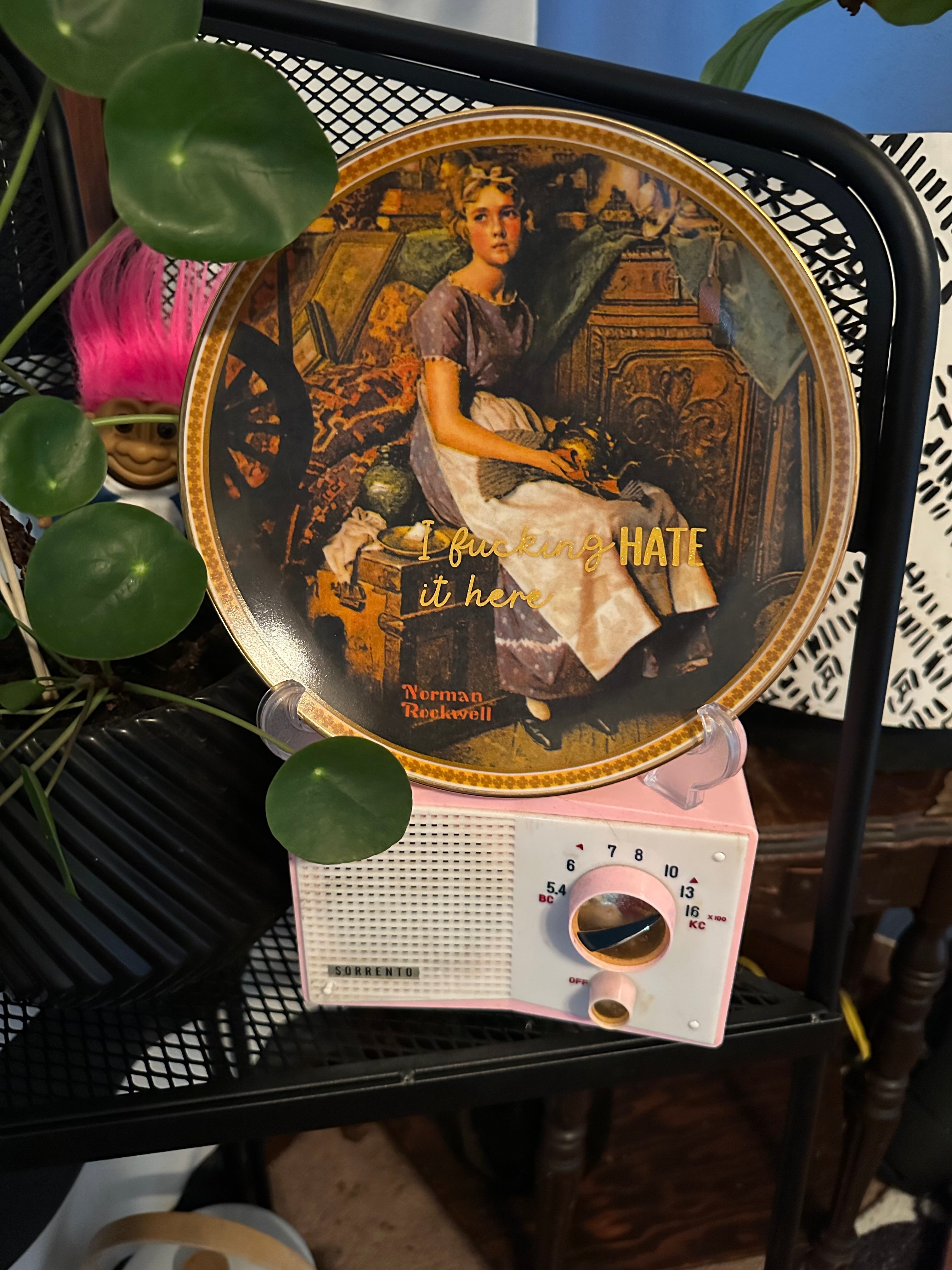 I f@cking hate it here plate