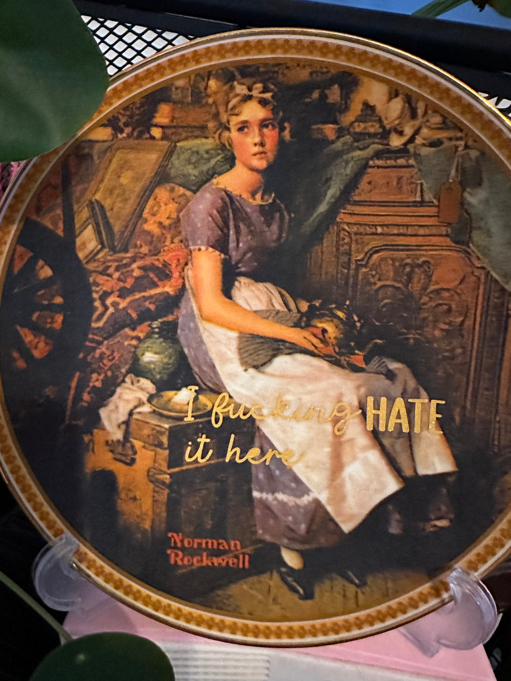 I f@cking hate it here plate