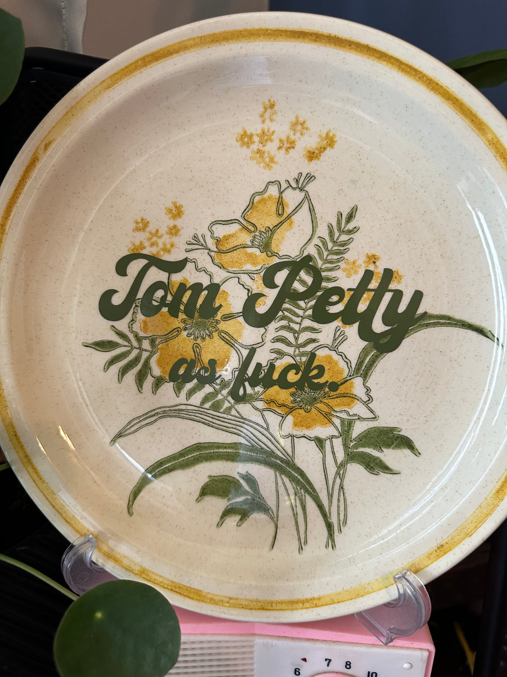 Tom Petty ASF vintage upcycled plate