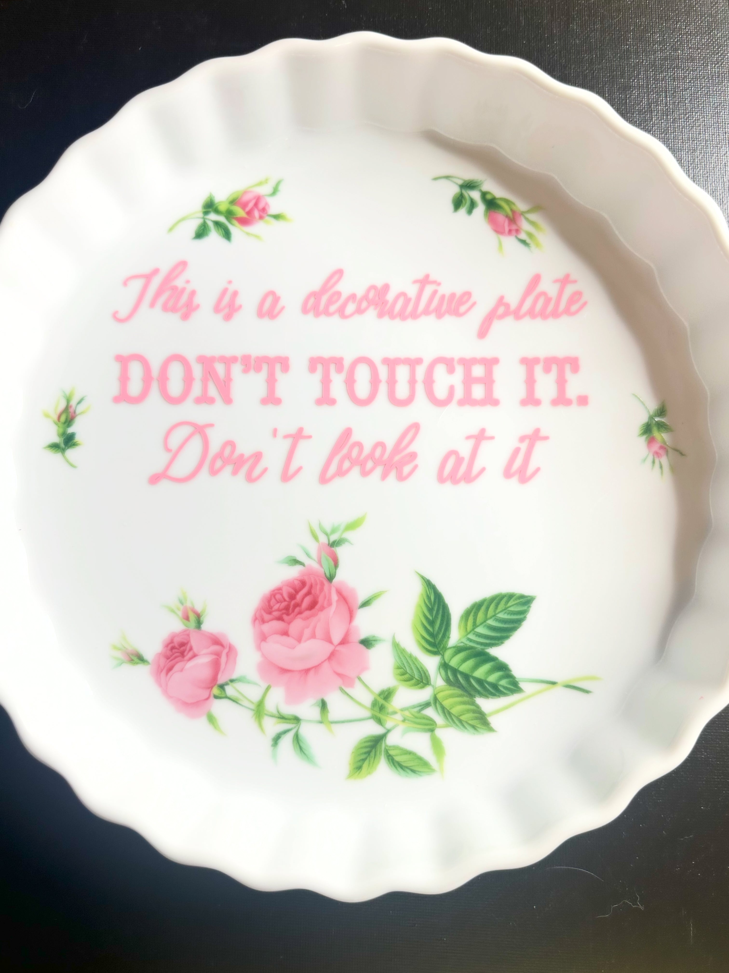 Sassy vintage rose tart dish